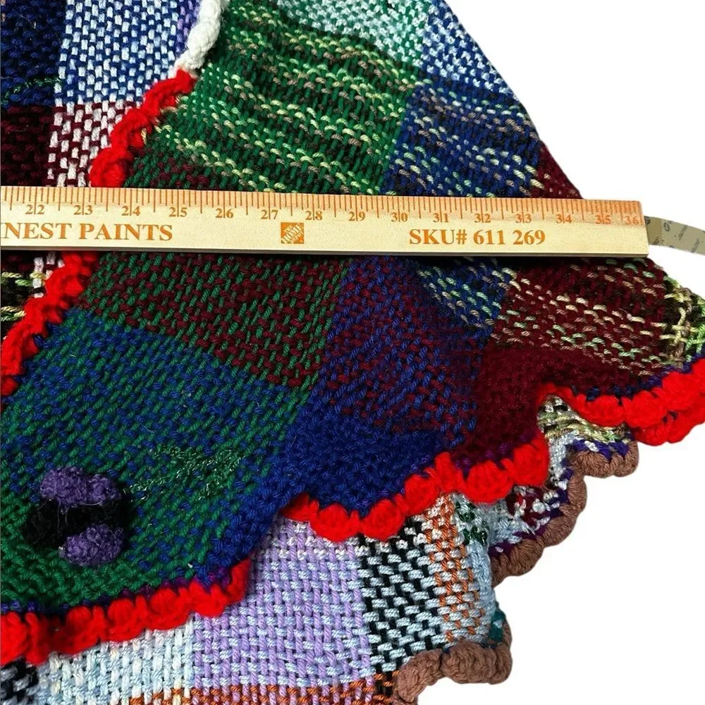Handmade Boho Granny Core Woven Crochet Patchwork Shawl Wrap